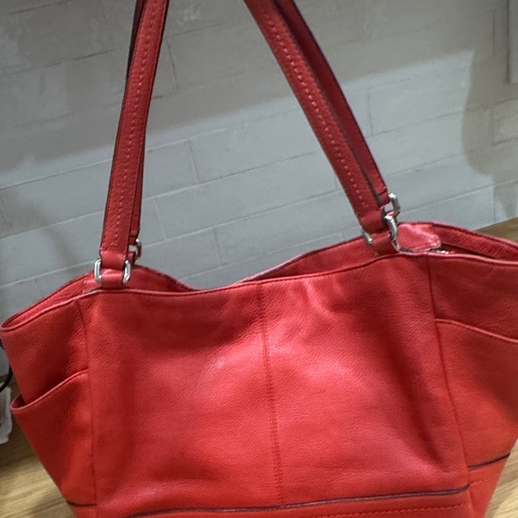 Coach Vibrant Red Leather Tote - Picture 4 of 5